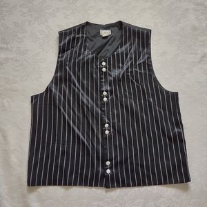 Lazio Como Italy satin black white vest